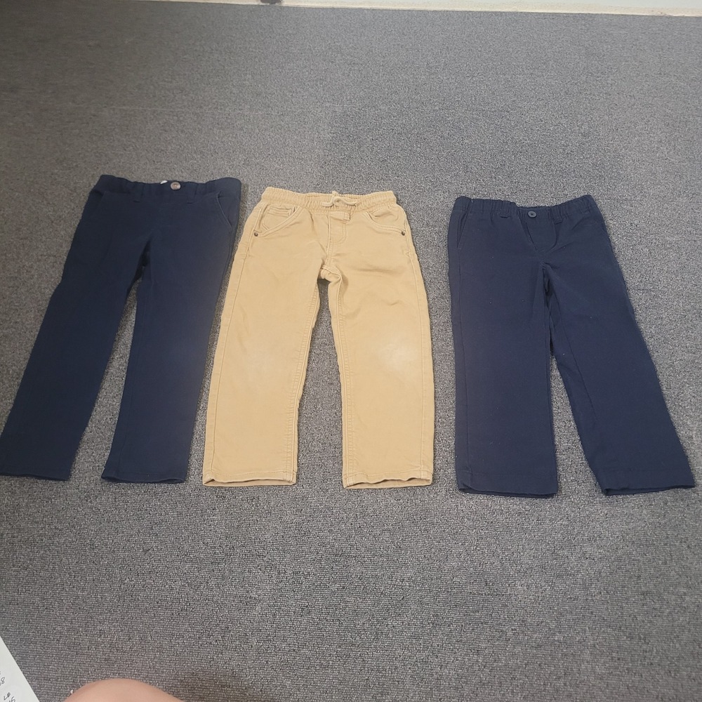 Cat & Jack IZOD Size 4T Lot of 4 Pants Boys Navy Chino Khaki Straight School